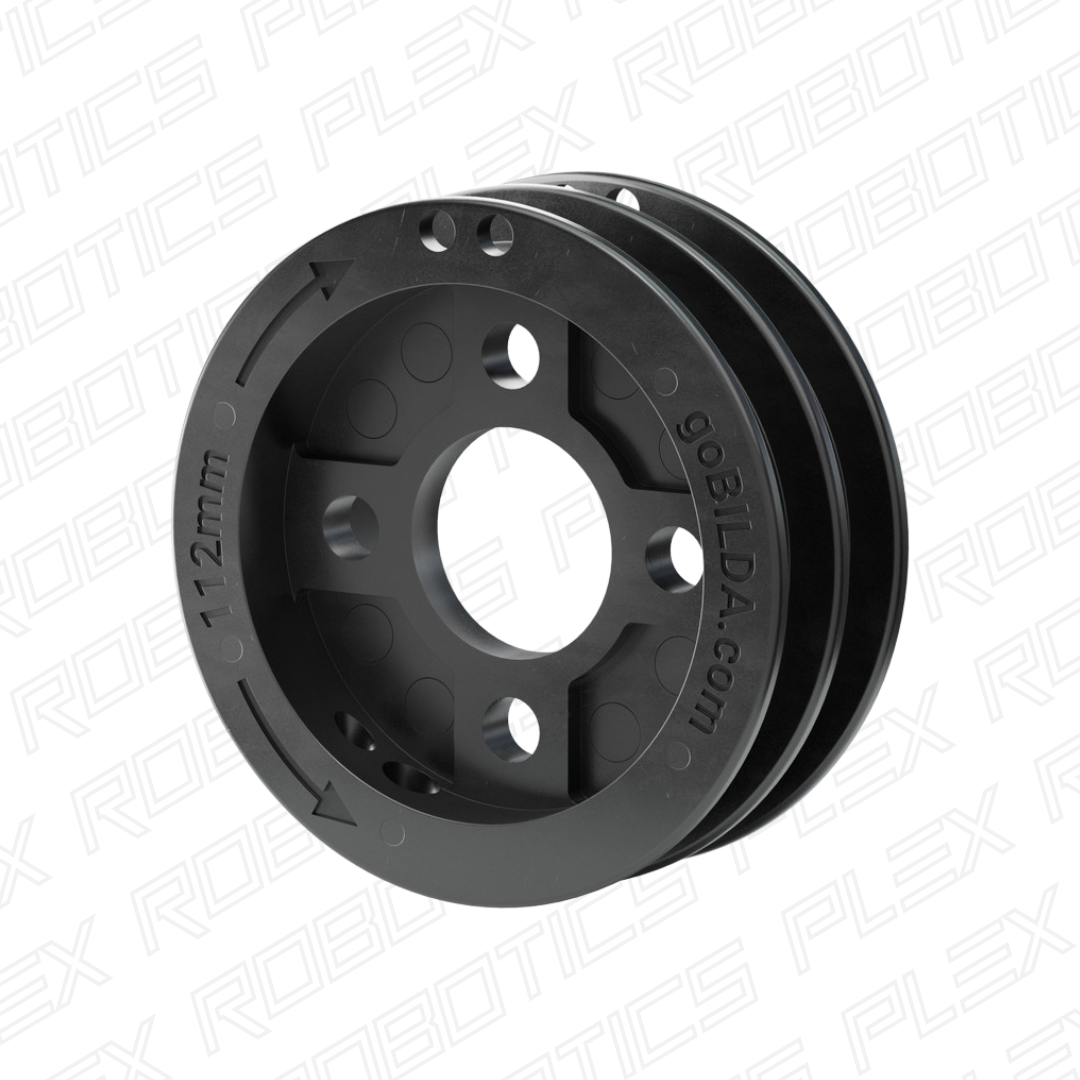 3407 Series Hub-Mount Winch Pulley (Dual Spool, 112mm Circumference)