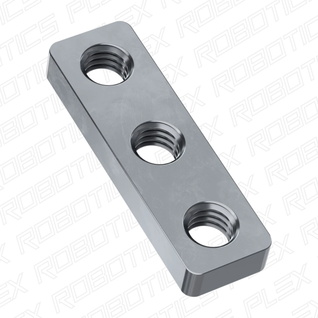 1 x 3 Hole Steel Threaded Plate (7mm x 23mm) - 4 Pack