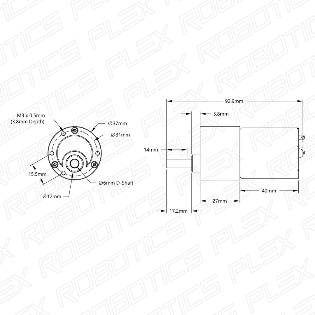 20 RPM Precision Spur Gear Motor