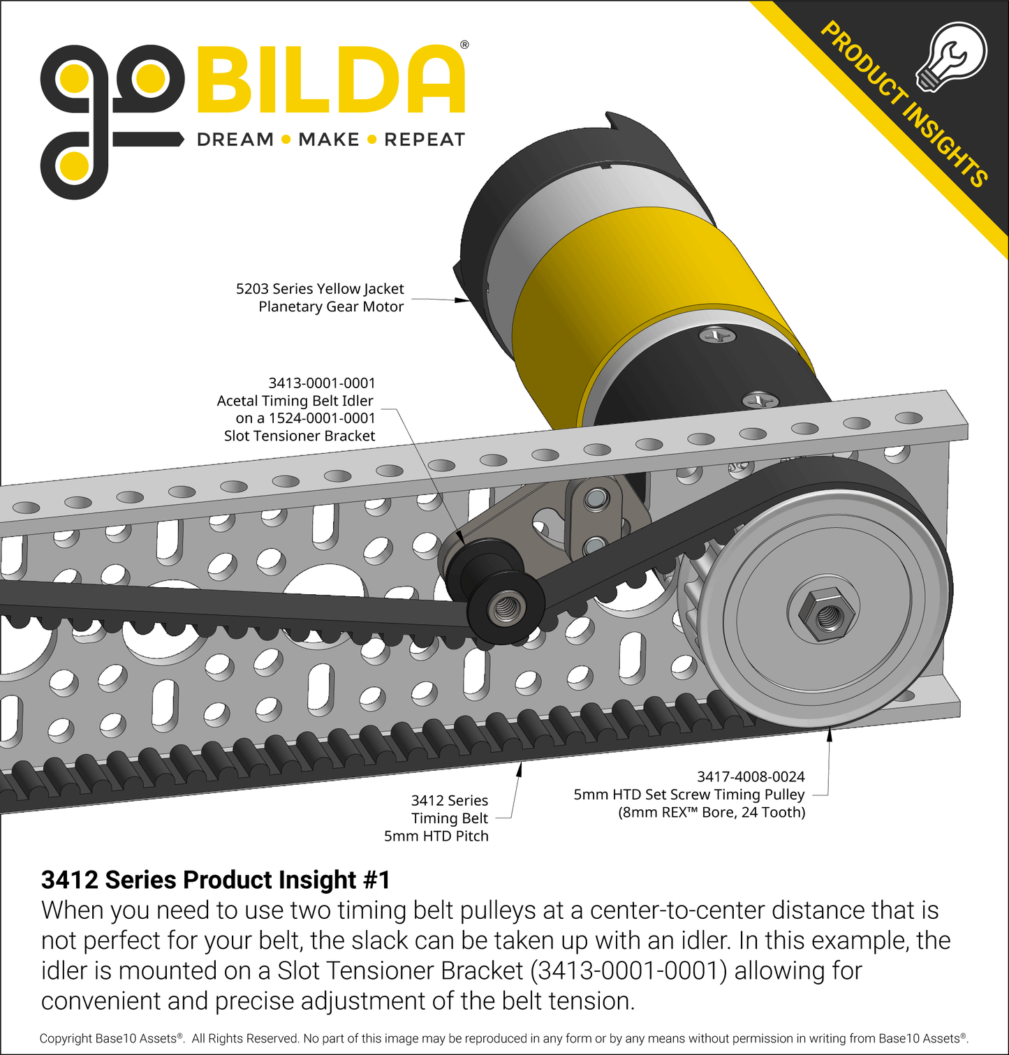 3412 Series 5mm HTD Pitch Timing Belt (9mm Width)