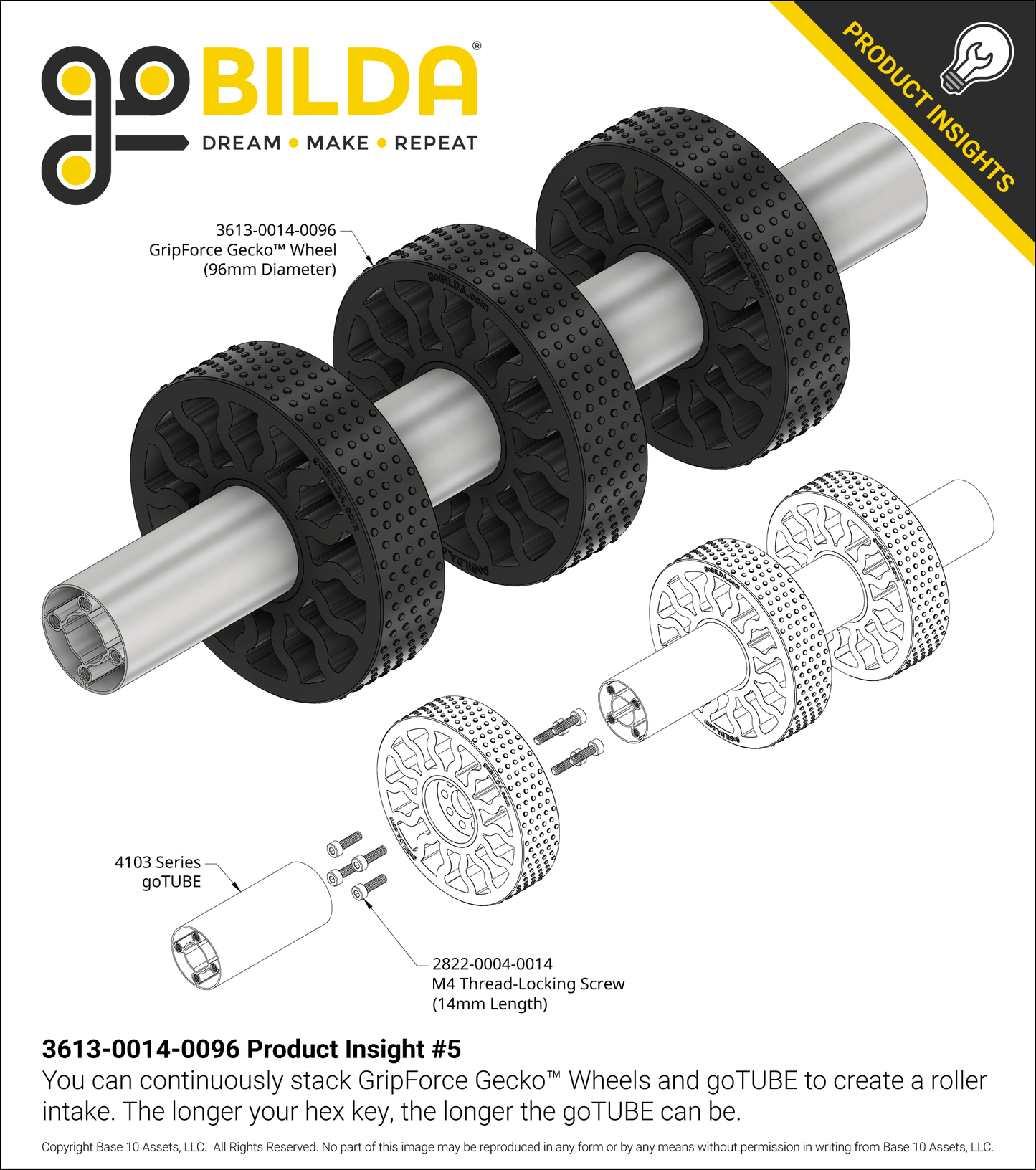 GripForce Gecko™ Wheel (14mm Bore, 96mm Diameter)