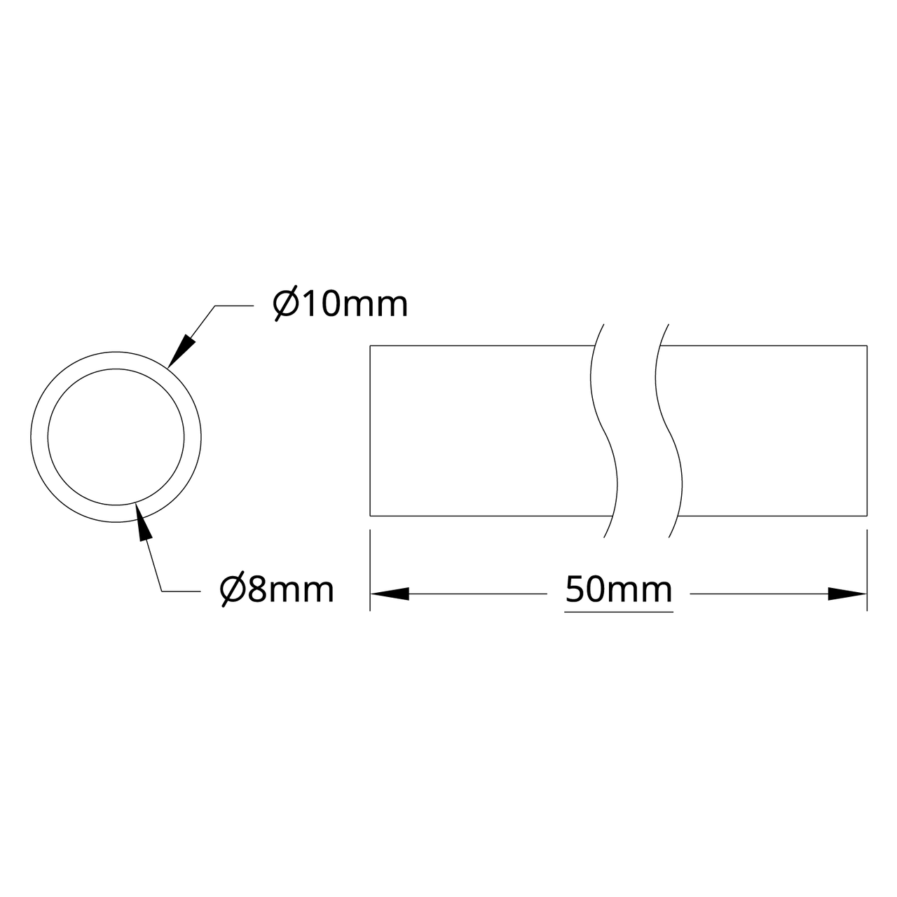 4100 Series Aluminum Tube (8mm ID x 10mm OD)