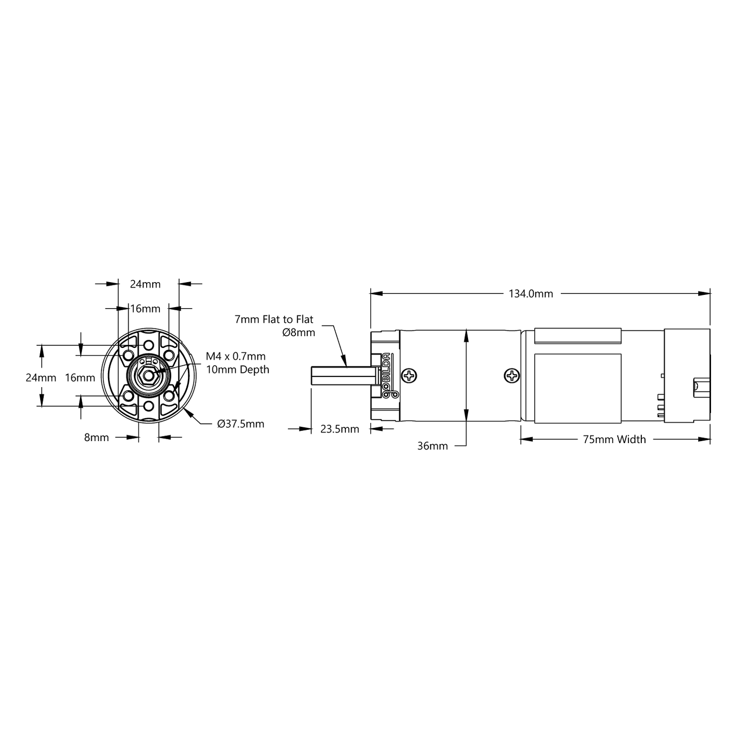 5203 Series Yellow Jacket Planetary Gear Motor (188:1 Ratio, 24mm Length 8mm REX® Shaft, 30 RPM, 3.3 - 5V Encoder)