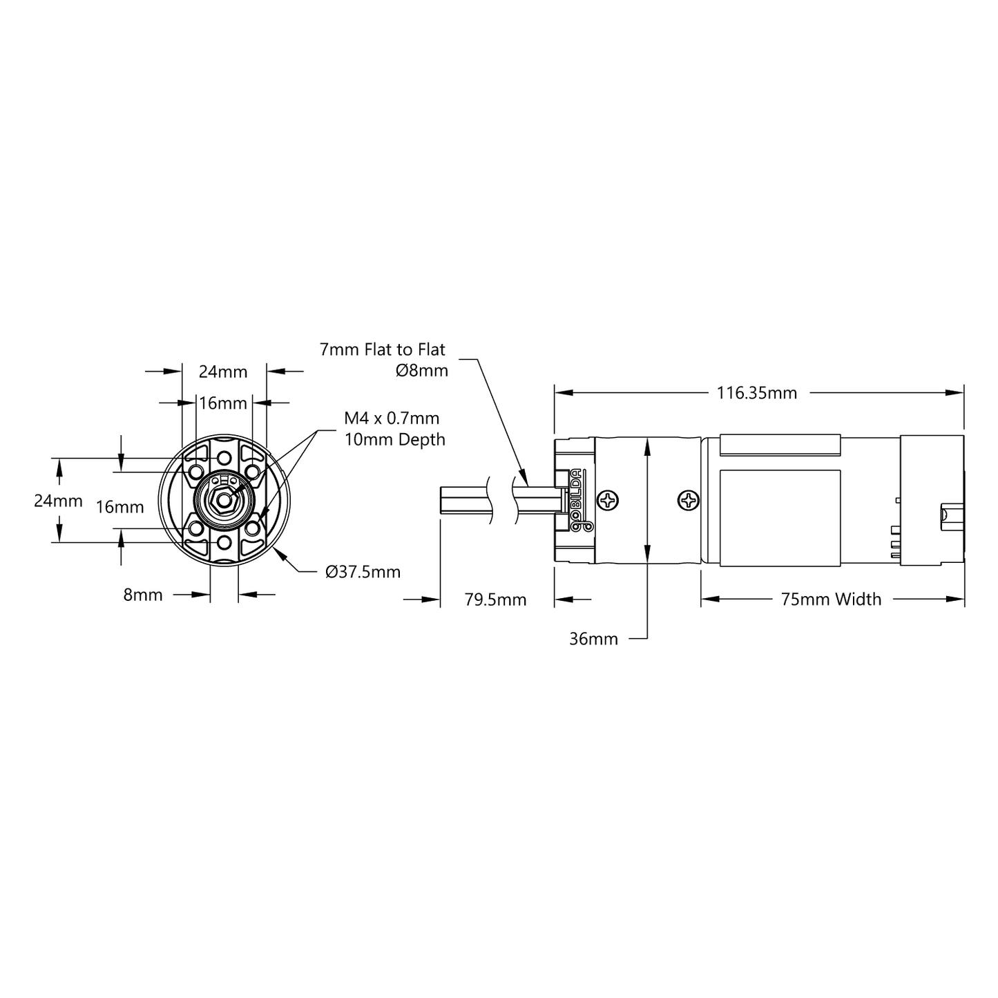 5204 Series Yellow Jacket Planetary Gear Motor (13.7:1 Ratio, 80mm Length 8mm REX® Shaft, 435 RPM, 3.3 - 5V Encoder)