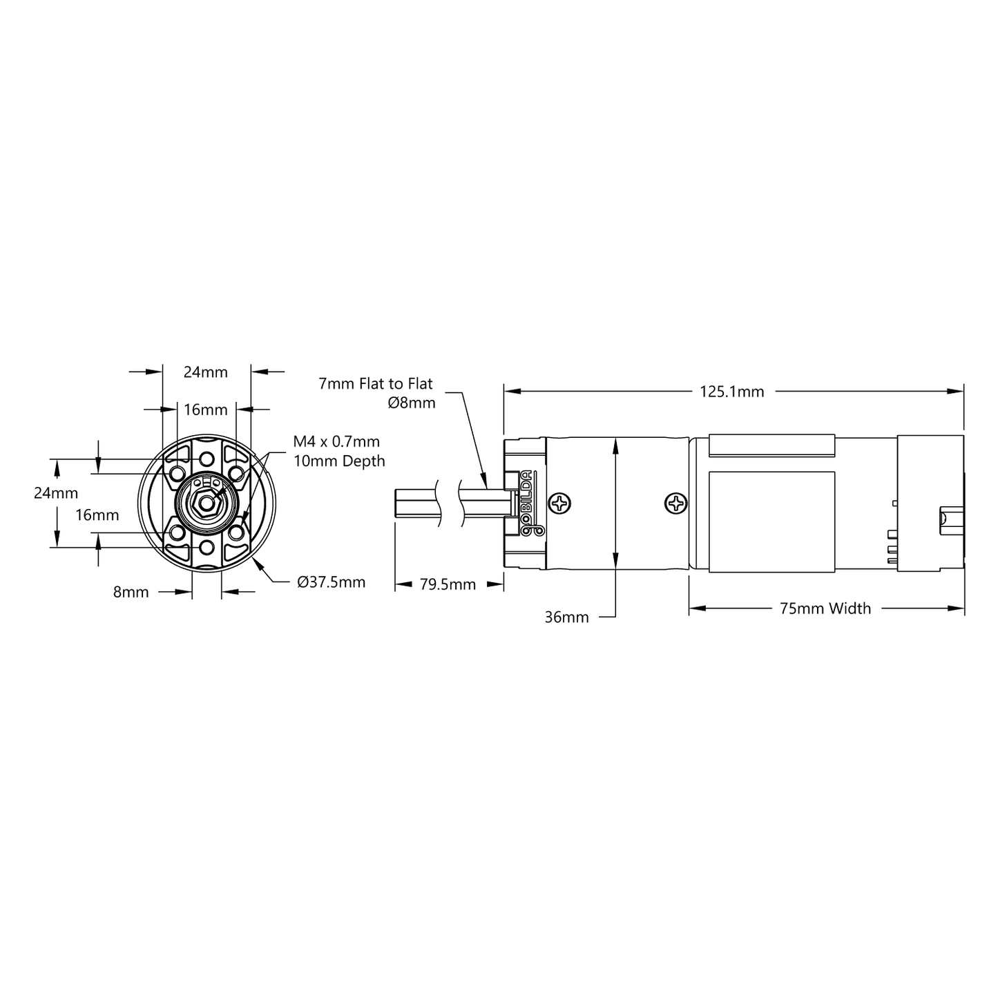5204 Series Yellow Jacket Planetary Gear Motor (139:1 Ratio, 80mm Length 8mm REX® Shaft, 43 RPM, 3.3 - 5V Encoder)