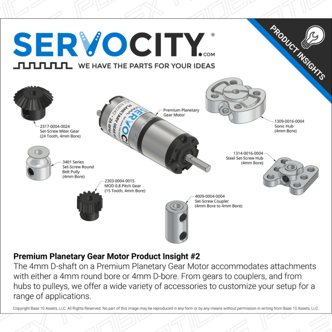 Premium Planetary Gear Motor (26 RPM - 2737 RPM)