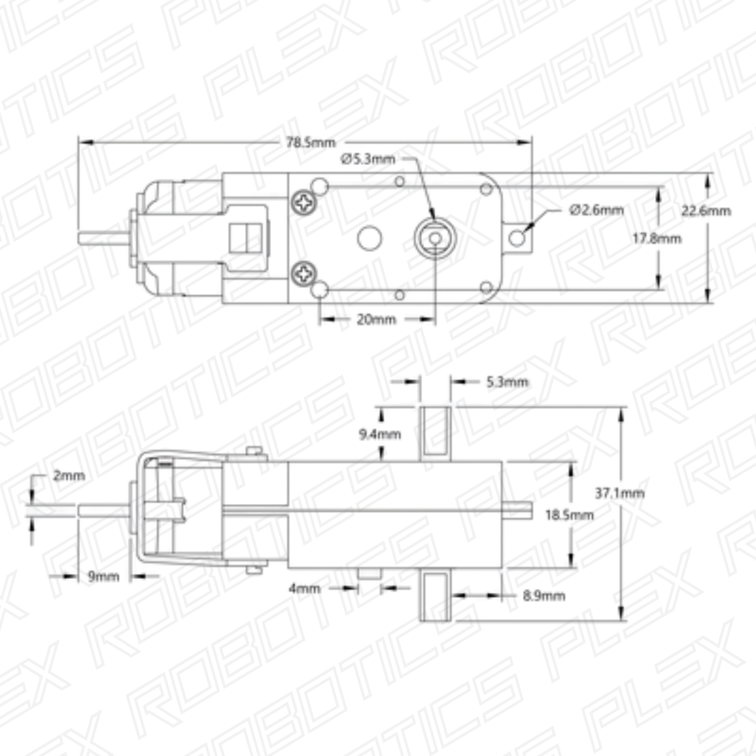 TT Right Angle Gear Motor (48:1 Ratio, 230RPM)