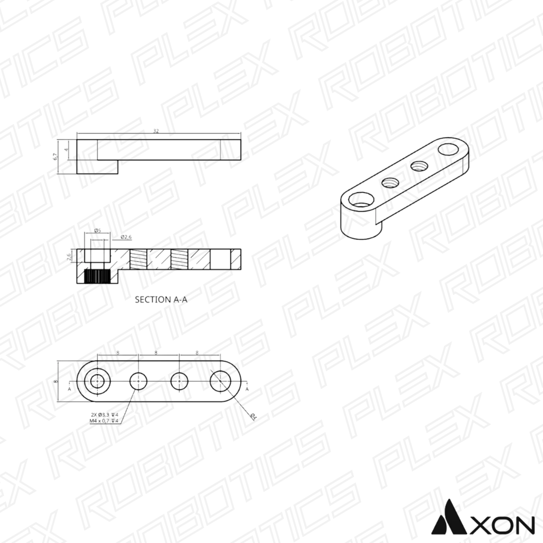 AXON B25T Servo Arm (2-Pack)