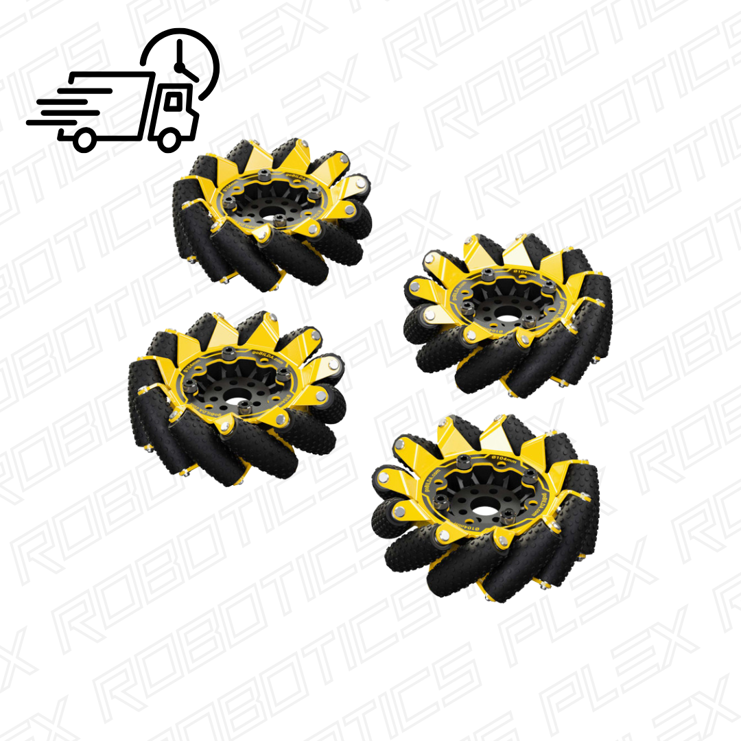 GripForce™ Mecanum Wheel Set (Ø104mm, 40A Durometer Rollers)
