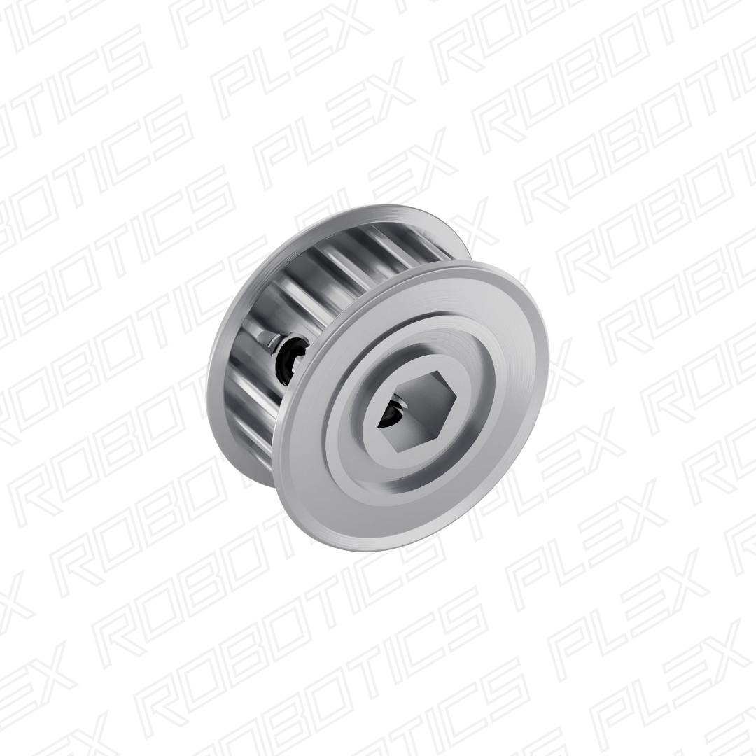 3417 Series 5mm HTD Pitch Set-Screw Pinion Timing Belt Pulley (8mm REX™ Bore, 16 Tooth)
