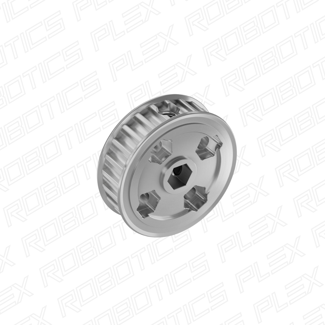 3417 Series 5mm HTD Pitch Set-Screw Pinion Timing Belt Pulley (8mm REX™ Bore, 24 Tooth)