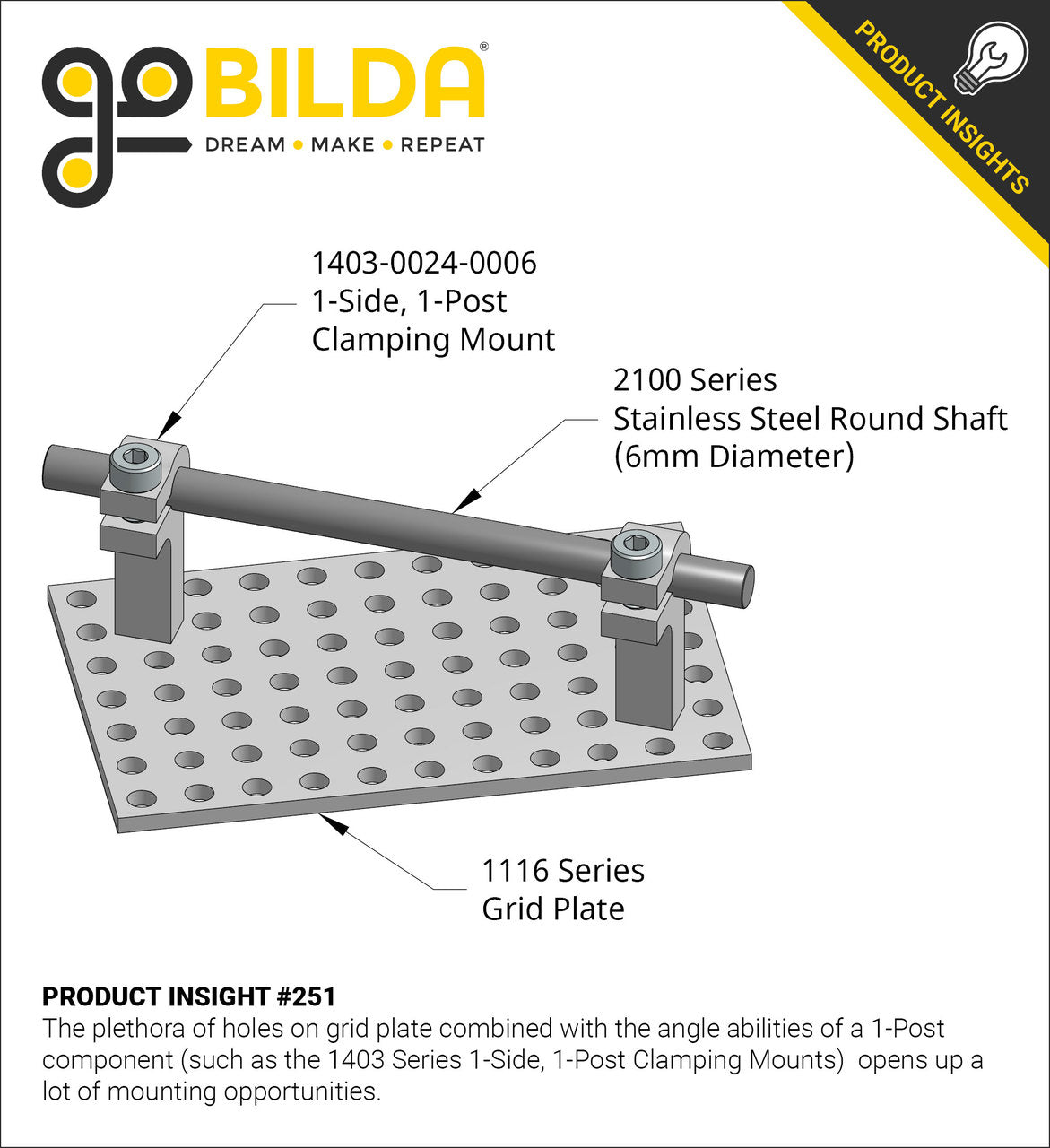 1403 Series 1-Side, 1-Post Clamping Mount