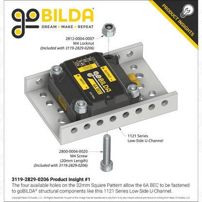 6A BEC / Voltage Regulator (5-30V Input, 3.3V, 5V, 6V, 8.4V, 12V Output, XT30 Connectors)