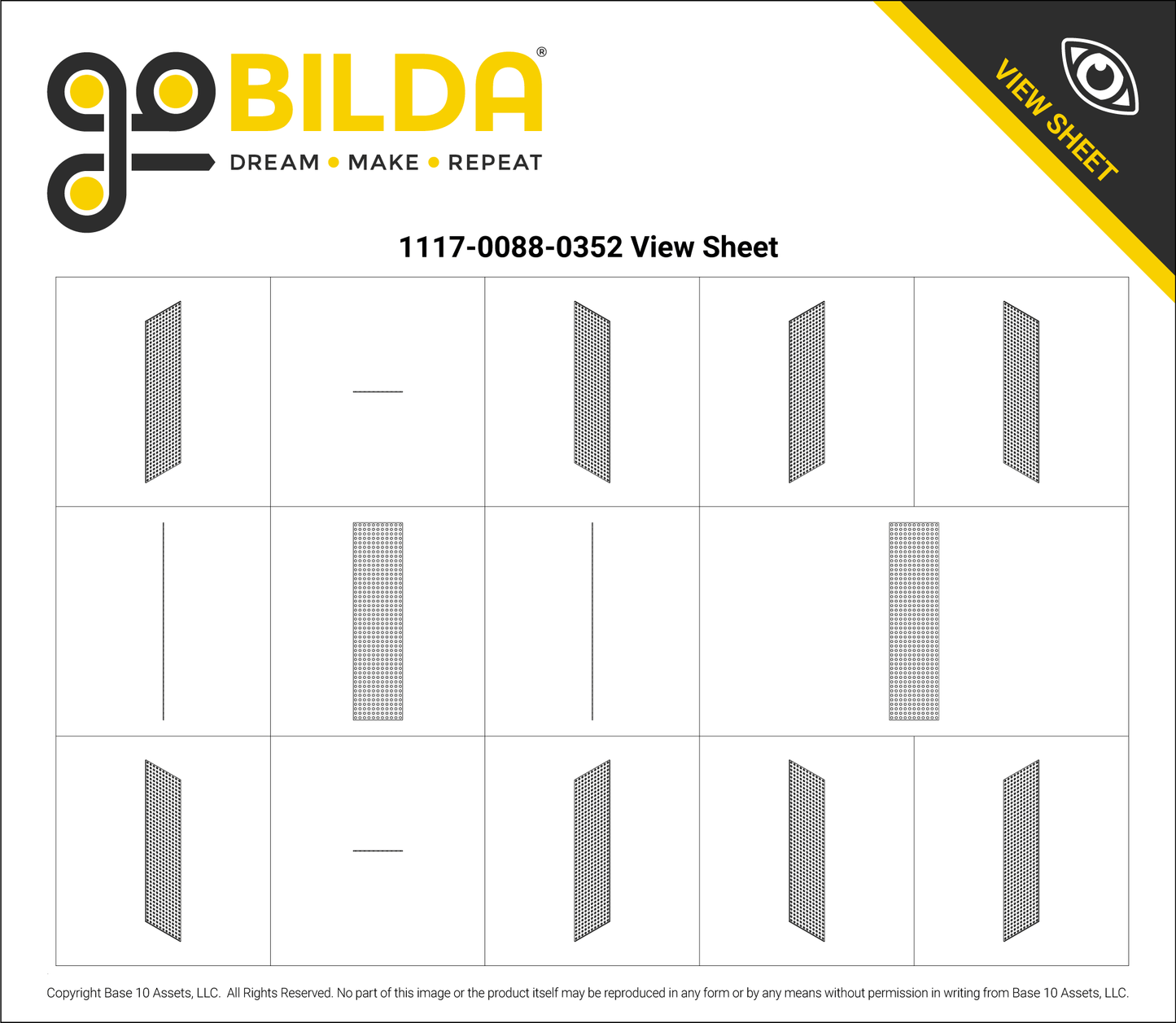 Clear Polycarbonate Grid Plate (1.5mm Thickness, 11 x 44 Hole, 88 x 352mm)