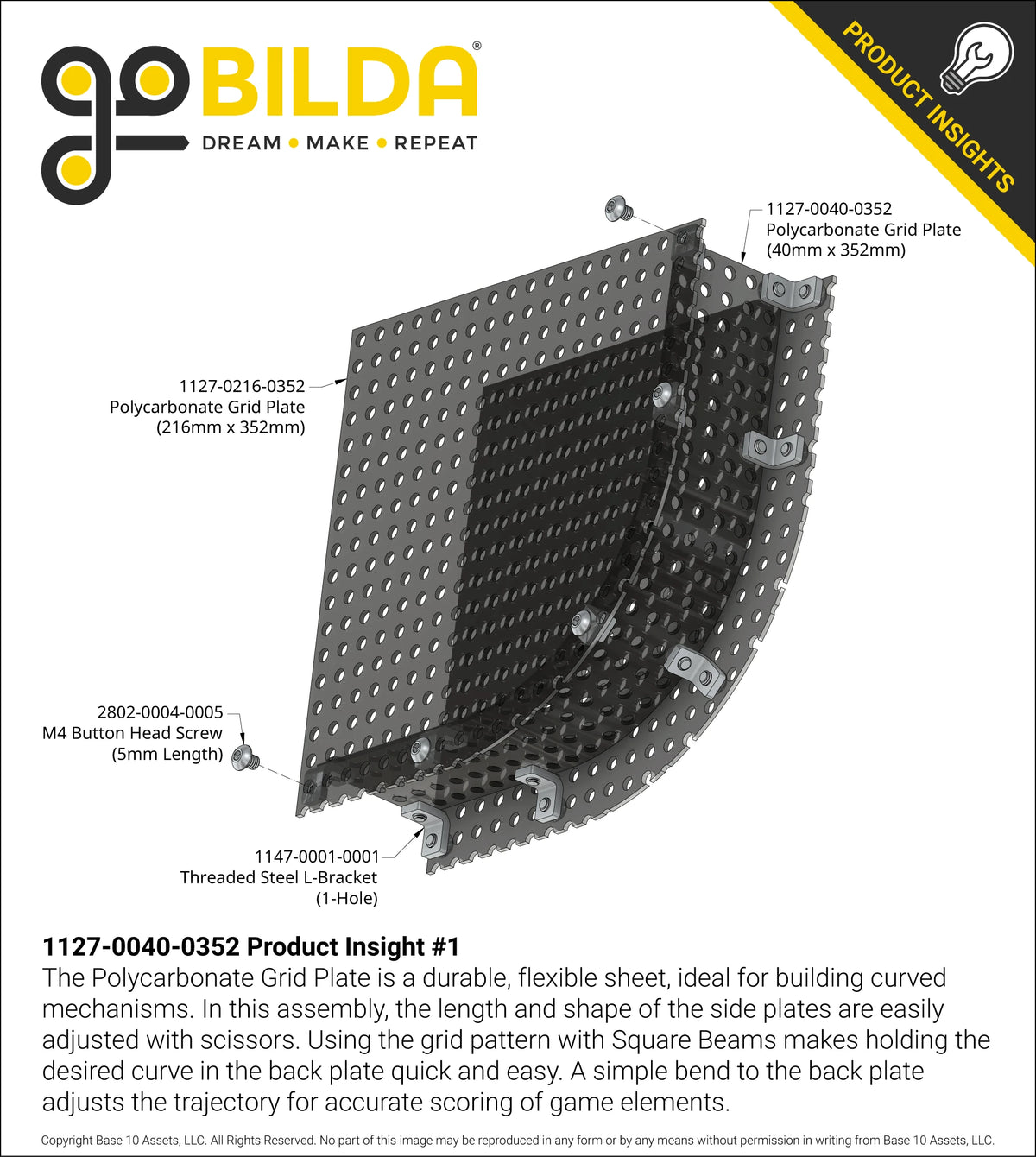Transparent Black Polycarbonate Grid Plate (1.5mm Thickness, 5 x 44 Hole, 40 x 352mm)