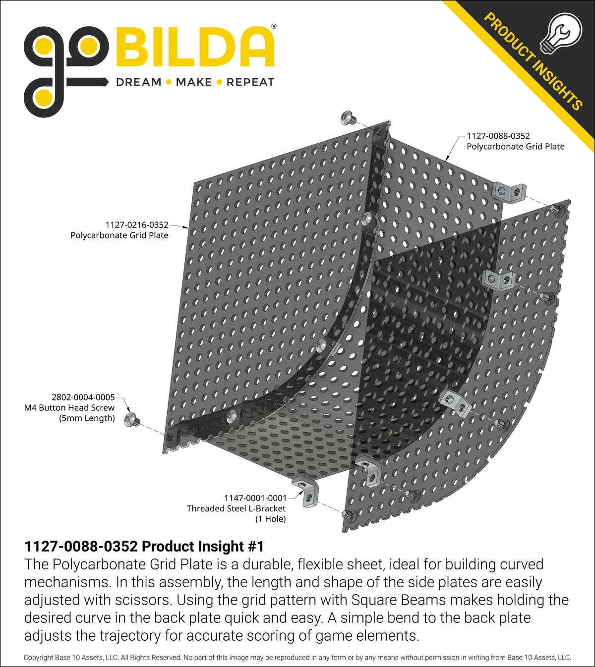 Transparent Black Polycarbonate Grid Plate (1.5mm Thickness, 11 x 44 Hole, 88 x 352mm)
