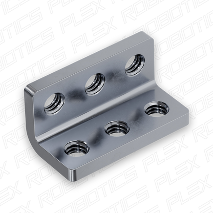 Threaded Steel L-Bracket (3 Hole) - 4 Pack