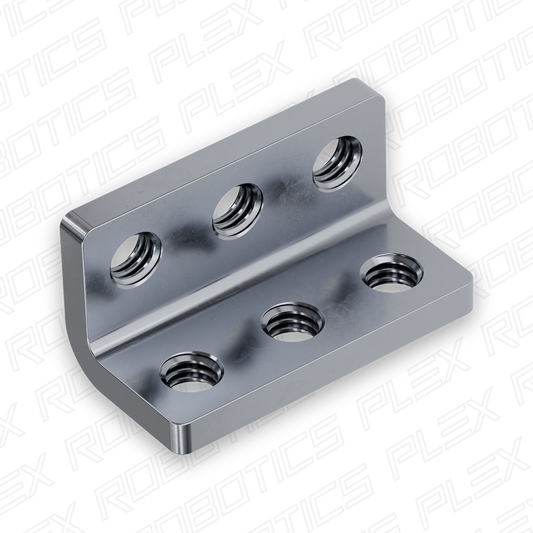 Threaded Steel L-Bracket (3 Hole) - 4 Pack
