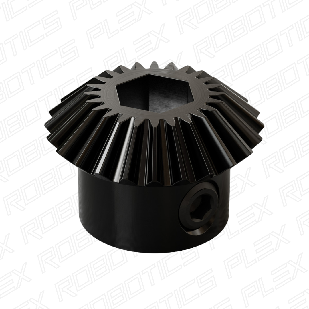 2317 Series MOD 0.8 Steel Miter Gear (Set-Screw, 8mm REX™ Bore, 24 Tooth)