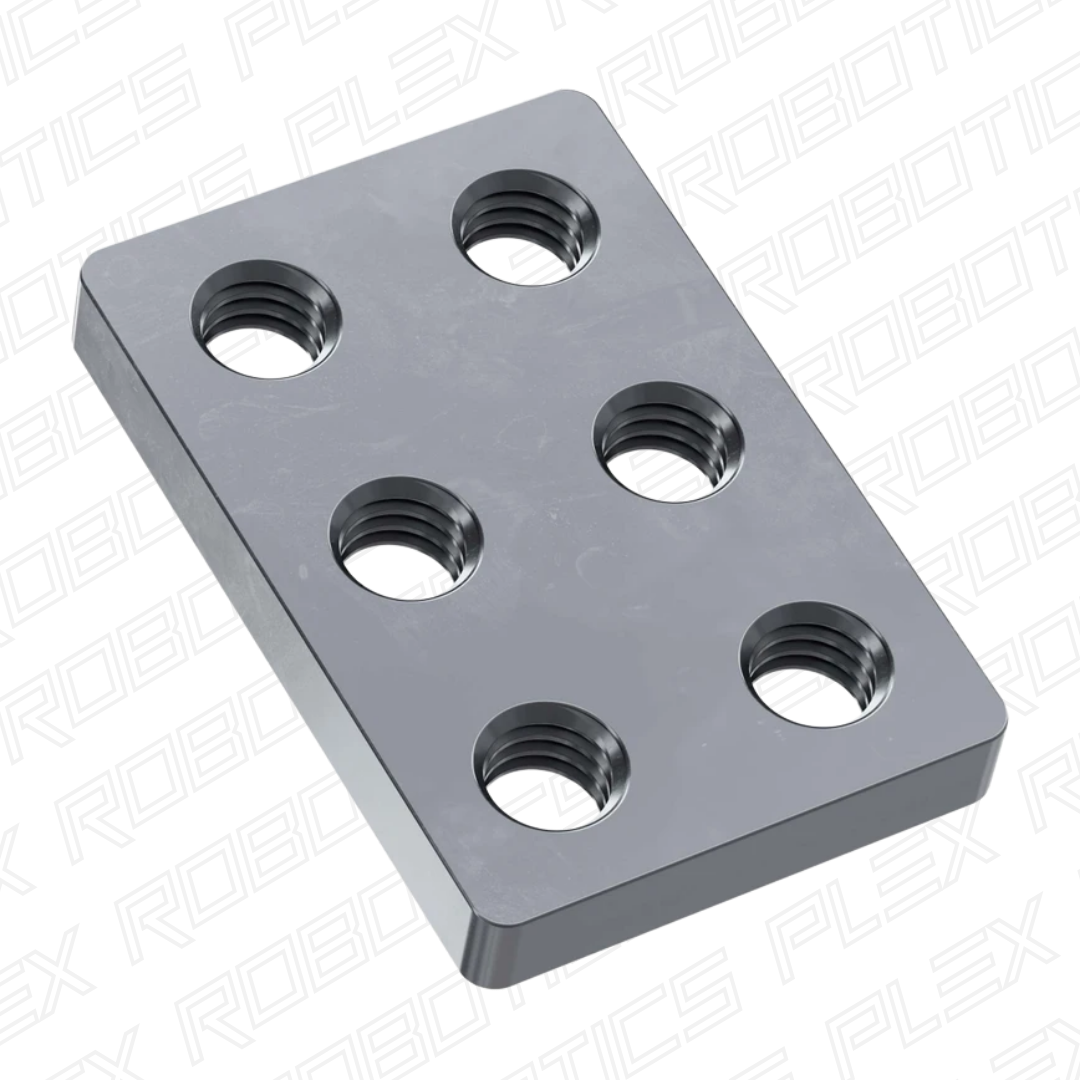 2 x 3 Hole Steel Threaded Plate (16mm x 24mm) - 2 Pack