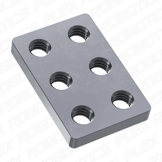 2 x 3 Hole Steel Threaded Plate (16mm x 24mm) - 2 Pack