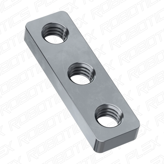 1 x 3 Hole Steel Threaded Plate (7mm x 23mm) - 4 Pack