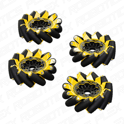 GripForce™ Mecanum Wheel Set (Ø104mm, 40A Durometer Rollers)