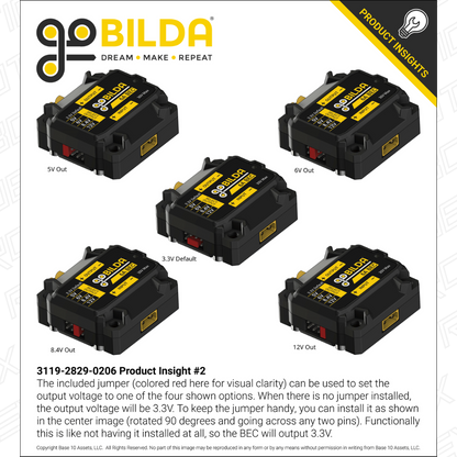 6A BEC / Voltage Regulator (5-30V Input, 3.3V, 5V, 6V, 8.4V, 12V Output, XT30 Connectors)