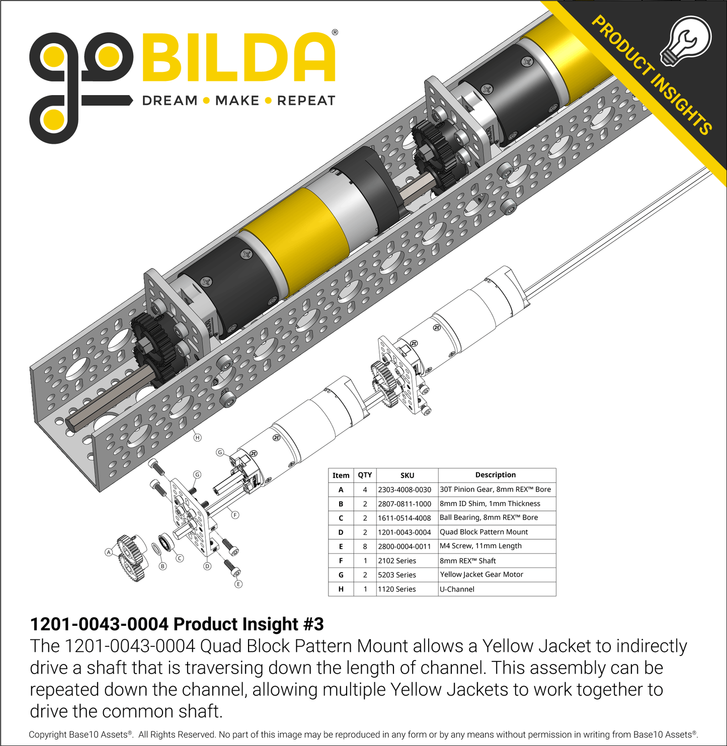 1201 Series Quad Block Pattern Mount (43-4)