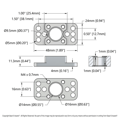 Thru-Hole AndyMark Robits to Threaded goBILDA® Pattern Adaptor
