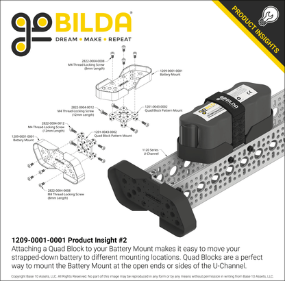Battery Mount for 12V NiMH Nested Battery