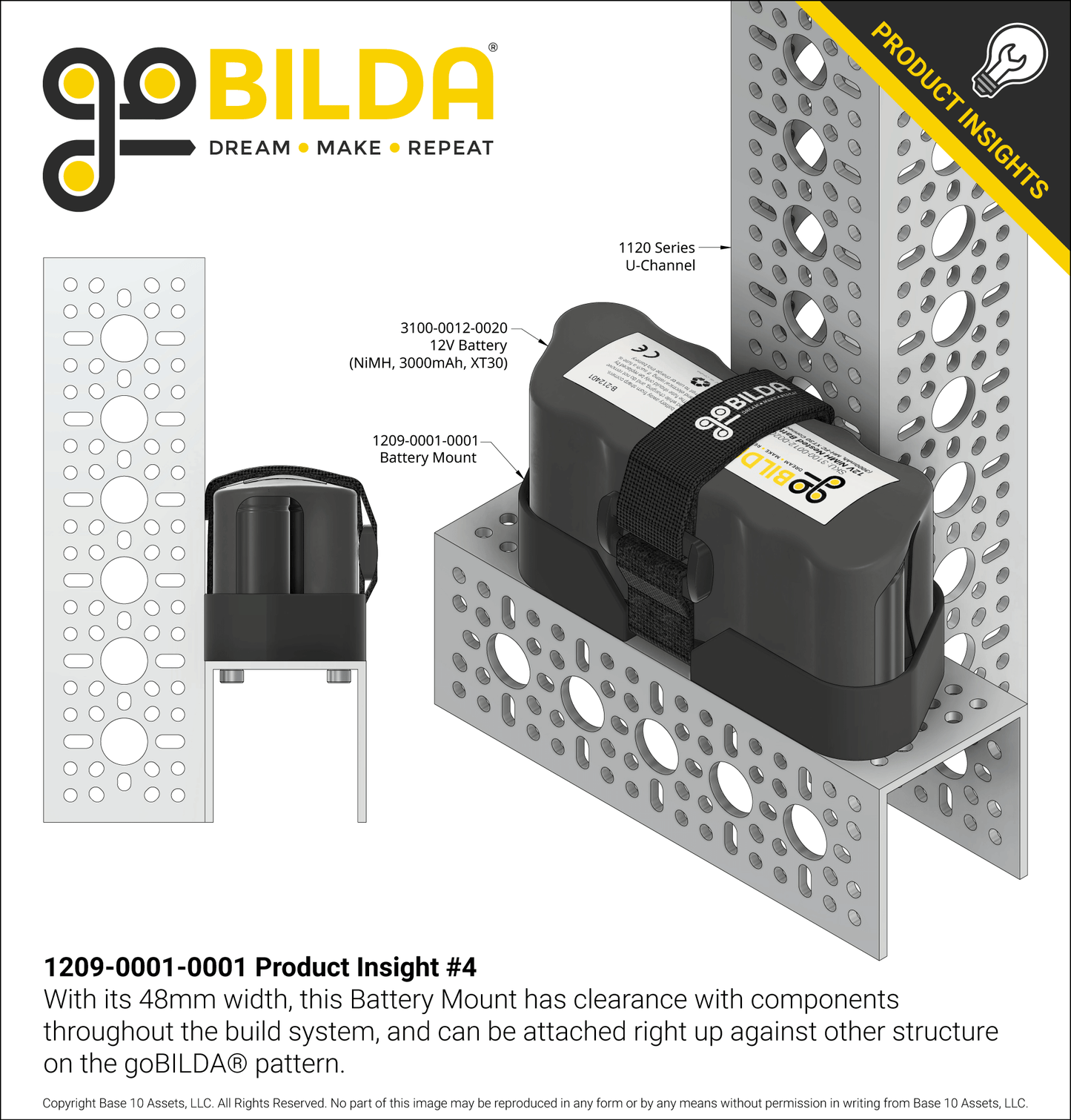 Battery Mount for 12V NiMH Nested Battery