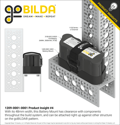 Battery Mount for 12V NiMH Nested Battery