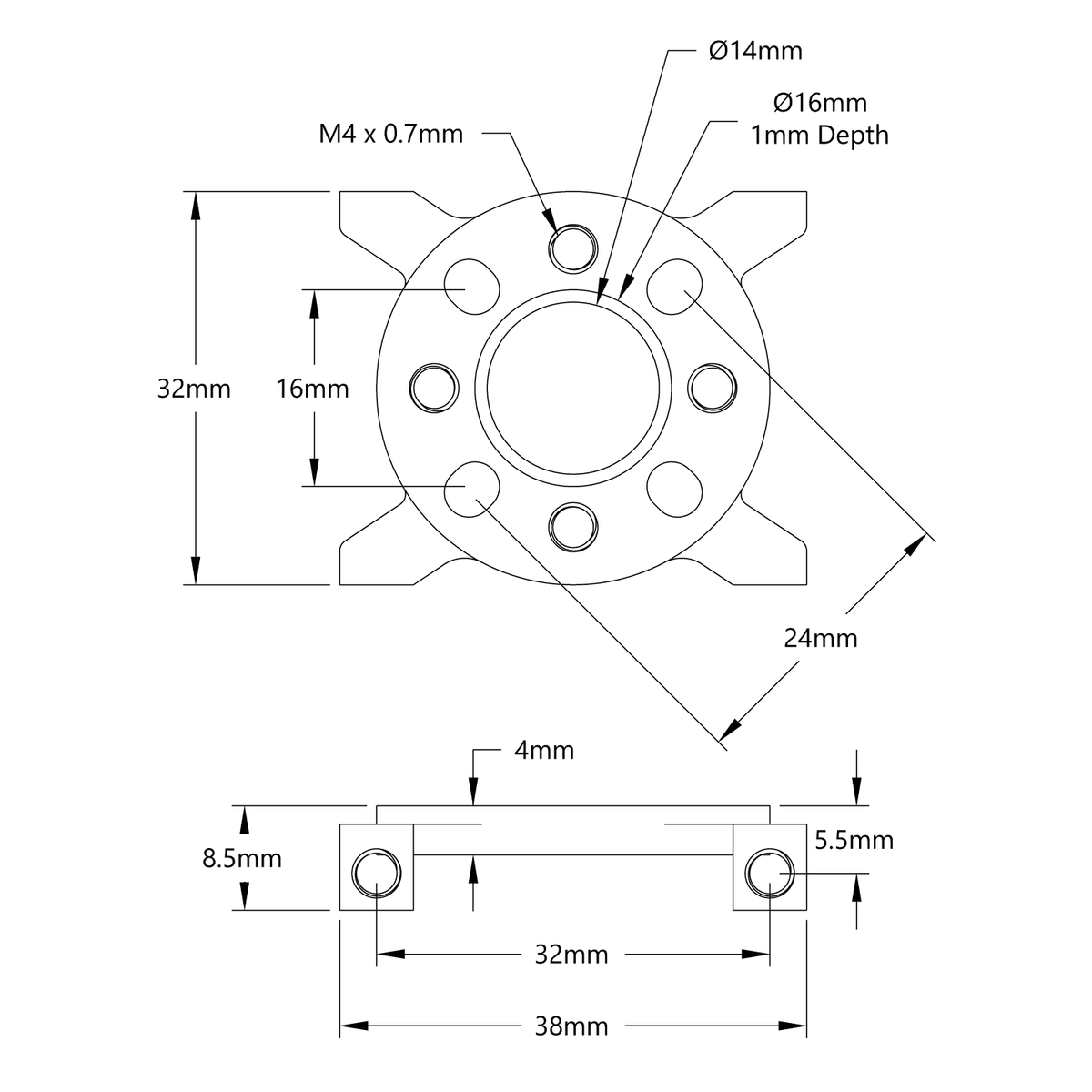 Pattern Mount 1221 Series 2-Side, 2-Post Pattern Mount (32-1) – PLEX Robotics