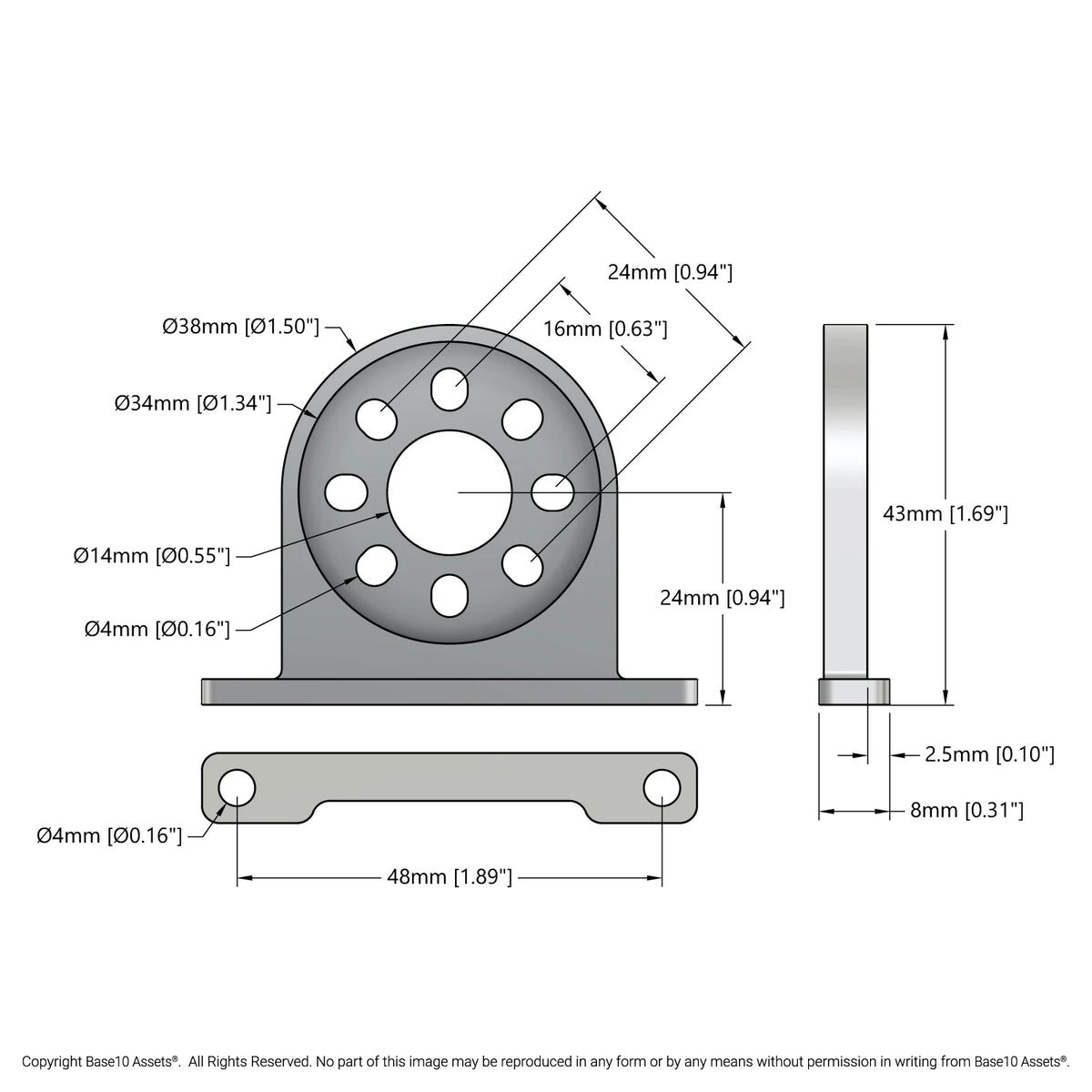 1231 Series 1-Side, 2-Post Pattern Mount (48-1)