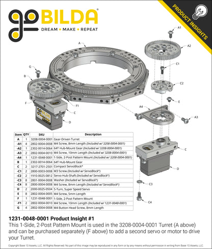 1231 Series 1-Side, 2-Post Pattern Mount (48-1)