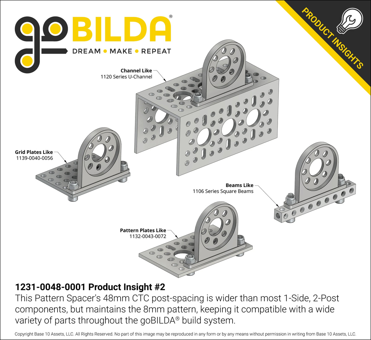 1231 Series 1-Side, 2-Post Pattern Mount (48-1)