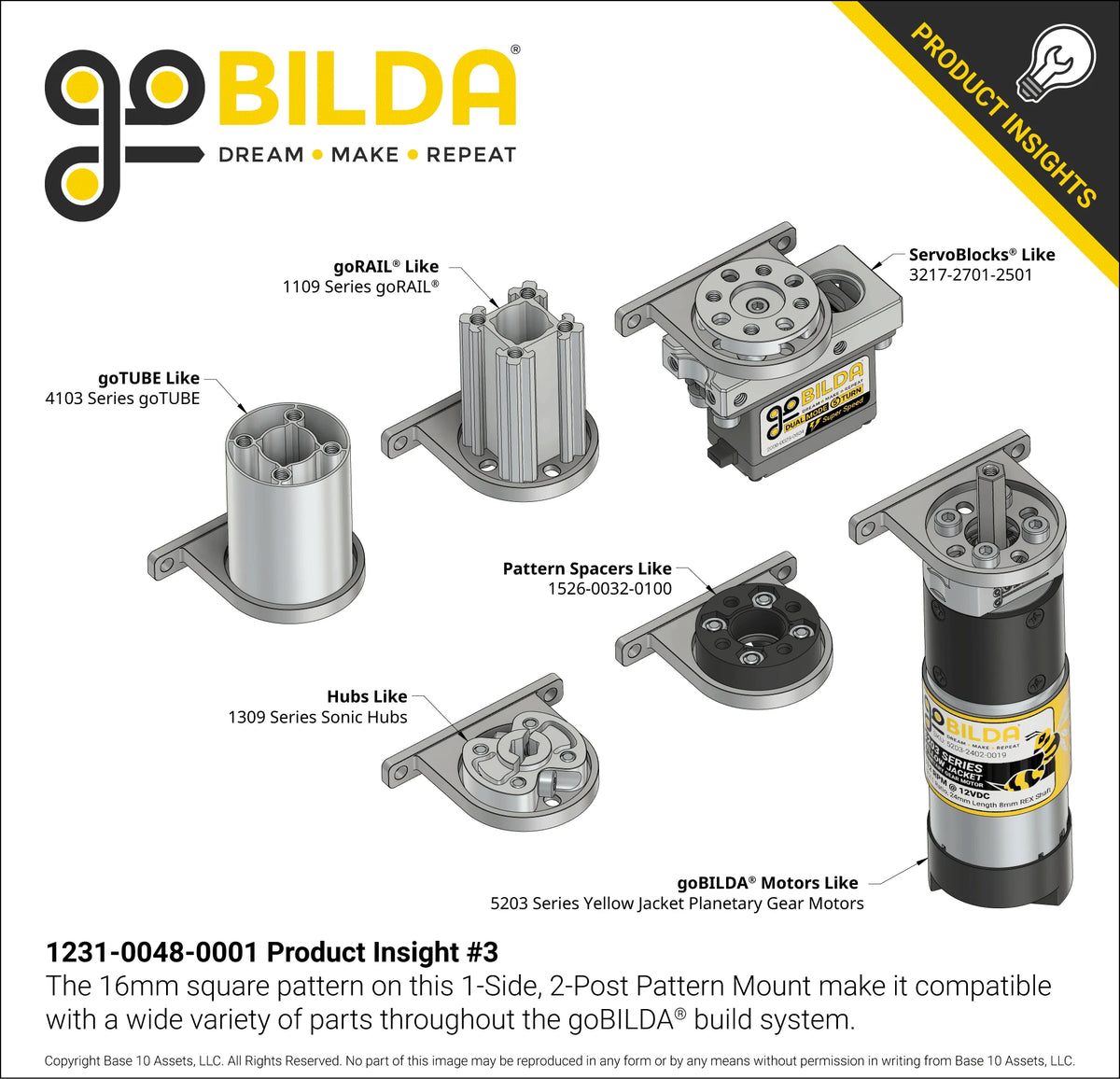 1231 Series 1-Side, 2-Post Pattern Mount (48-1)