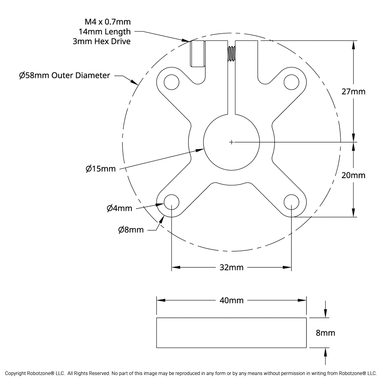 1305 Series Thru-Hole Clamping Hub