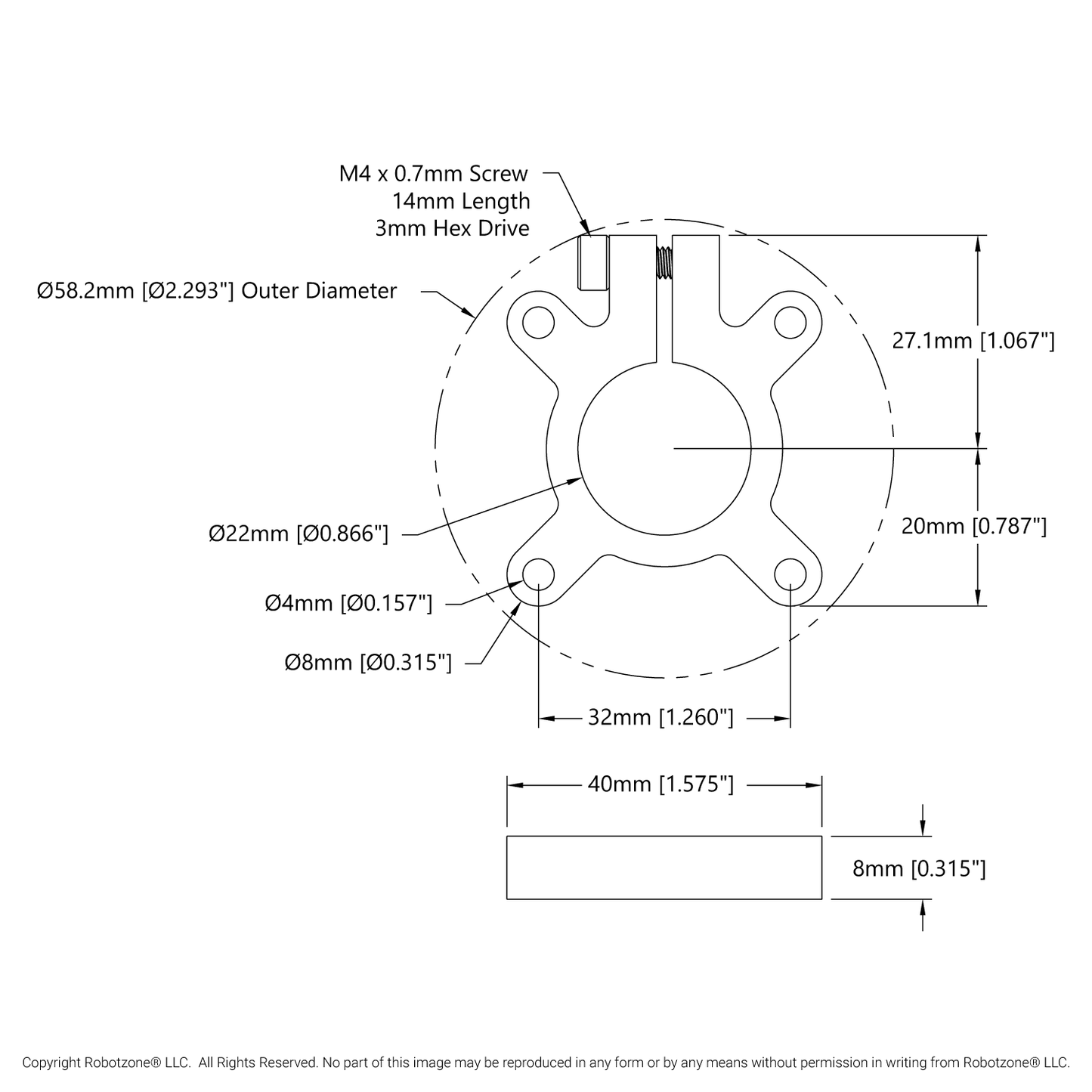 1305 Series Thru-Hole Clamping Hub