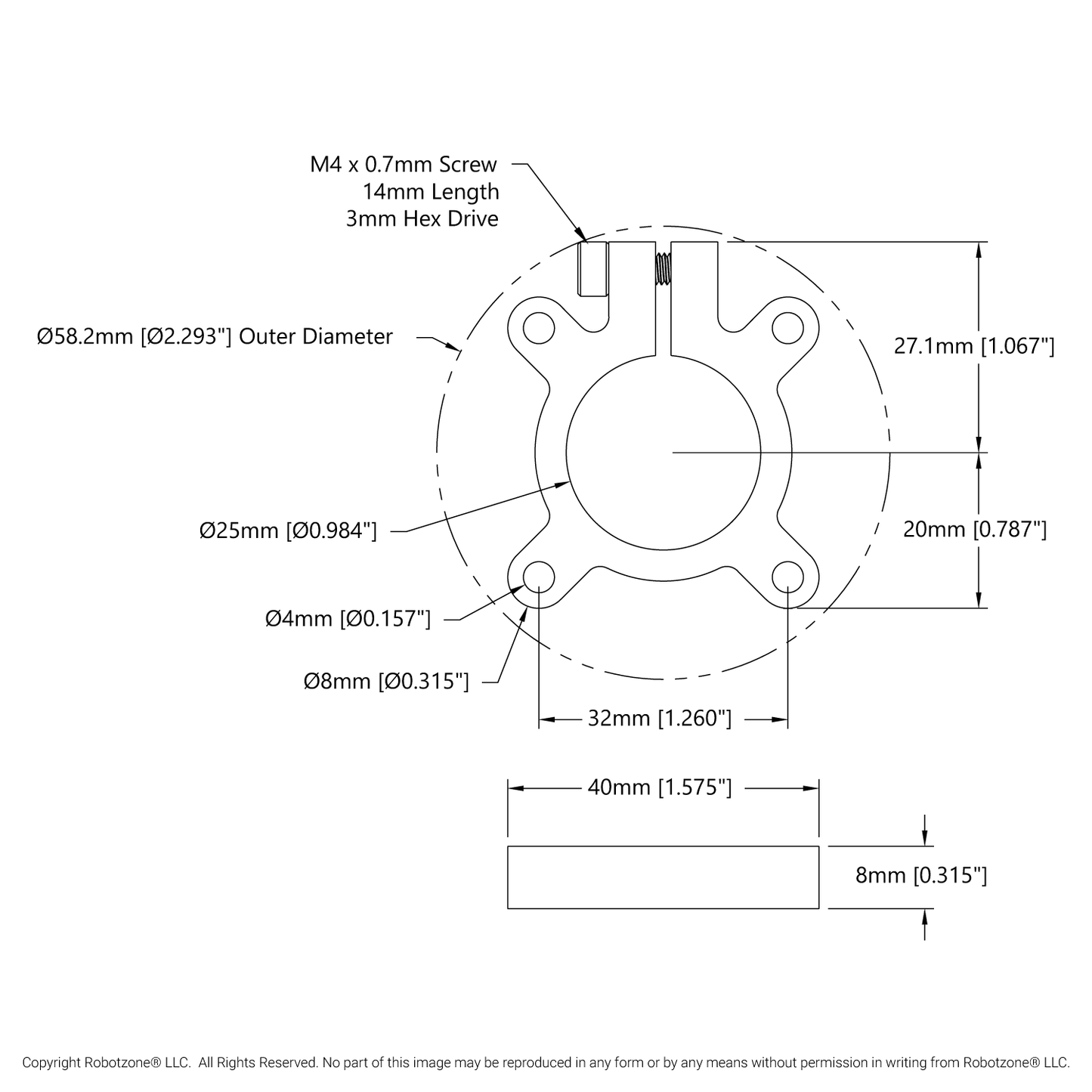 1305 Series Thru-Hole Clamping Hub