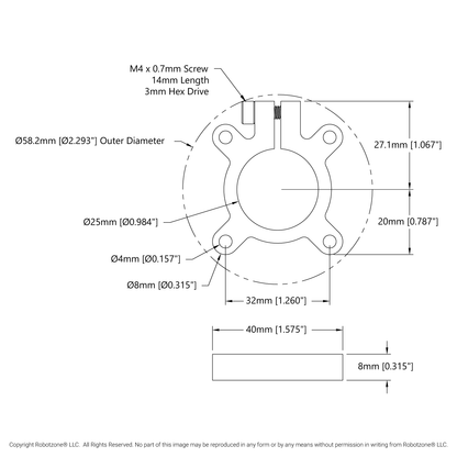 1305 Series Thru-Hole Clamping Hub