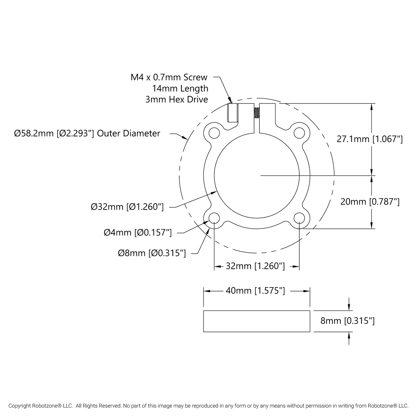 1305 Series Thru-Hole Clamping Hub