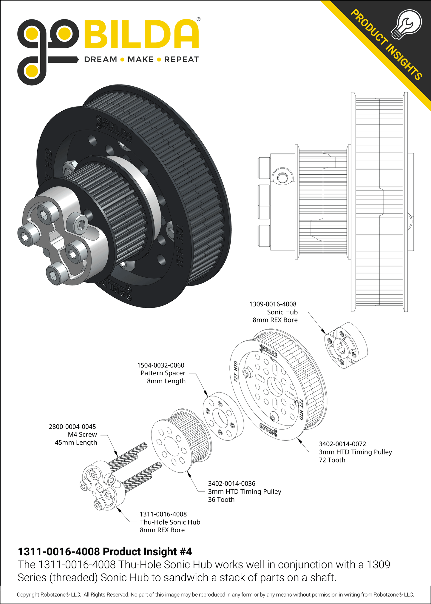 1311 Series Thru-Hole Sonic Hub