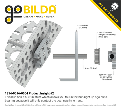 1314 Series Steel Set-Screw Hub (4mm Bore)