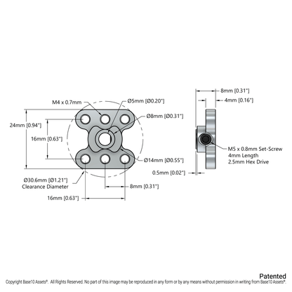 1314 Series Steel Set-Screw Hub (5mm Bore)
