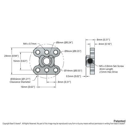 1314 Series Steel Set-Screw Hub (6mm Bore)