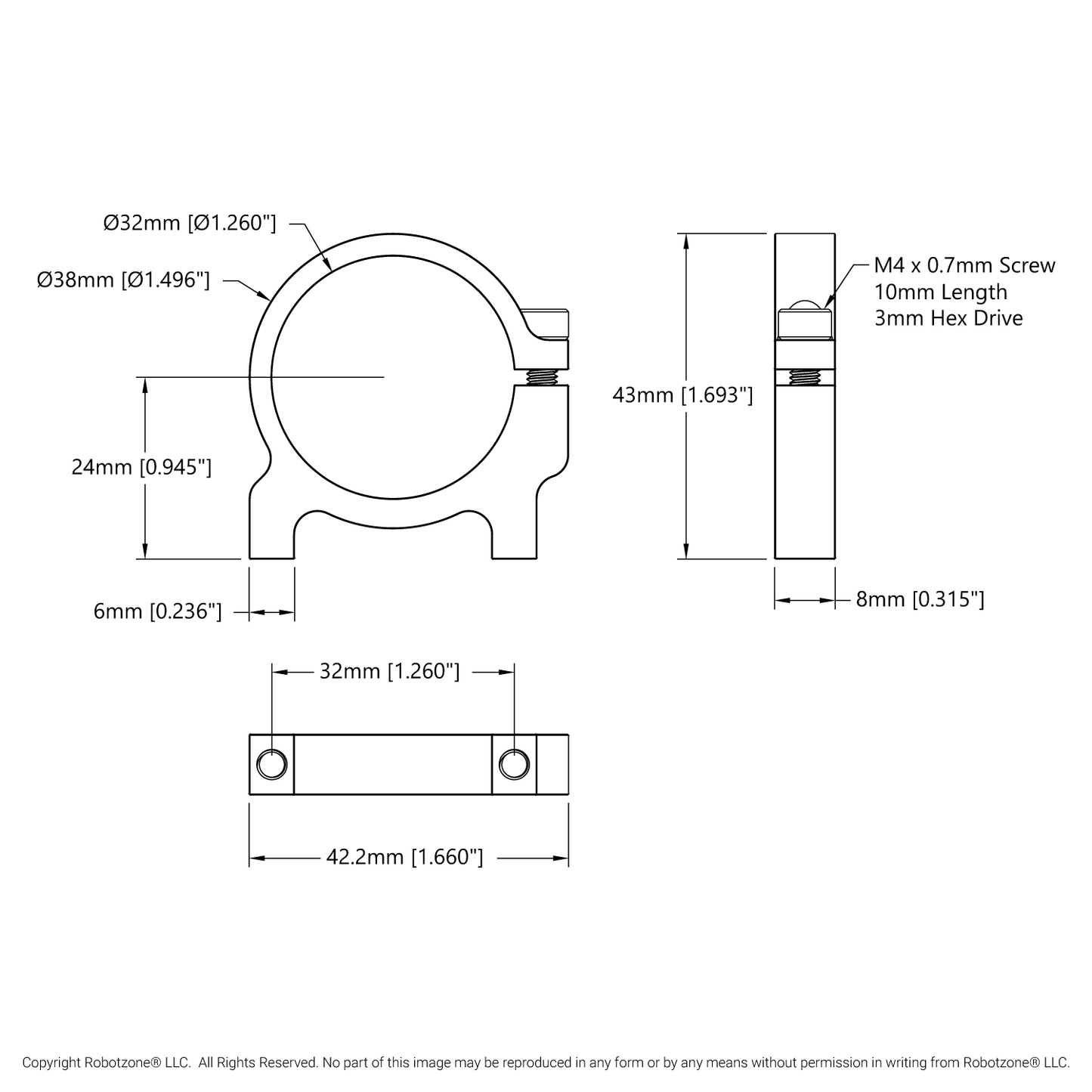 1400 Series 1-Side, 2-Post Clamping Mount
