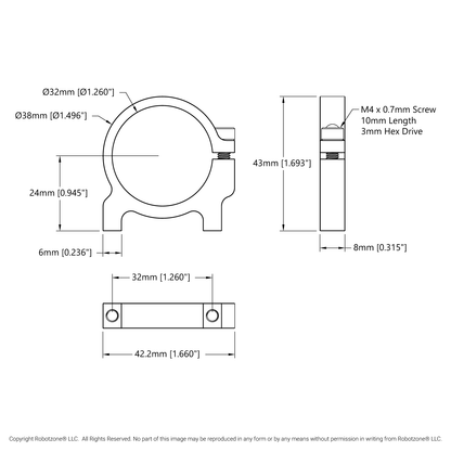 1400 Series 1-Side, 2-Post Clamping Mount
