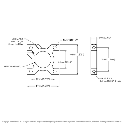 1401 Series 2-Side, 2-Post Clamping Mount